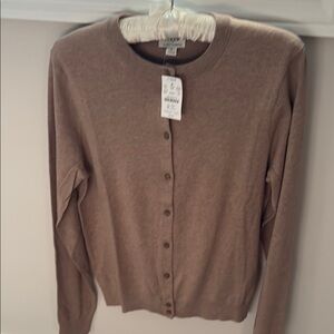 J. Crew Factory Brown Cardigan Sweater Classic Knit NWT